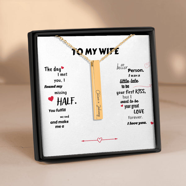 Personalized Necklace "To My Wife"